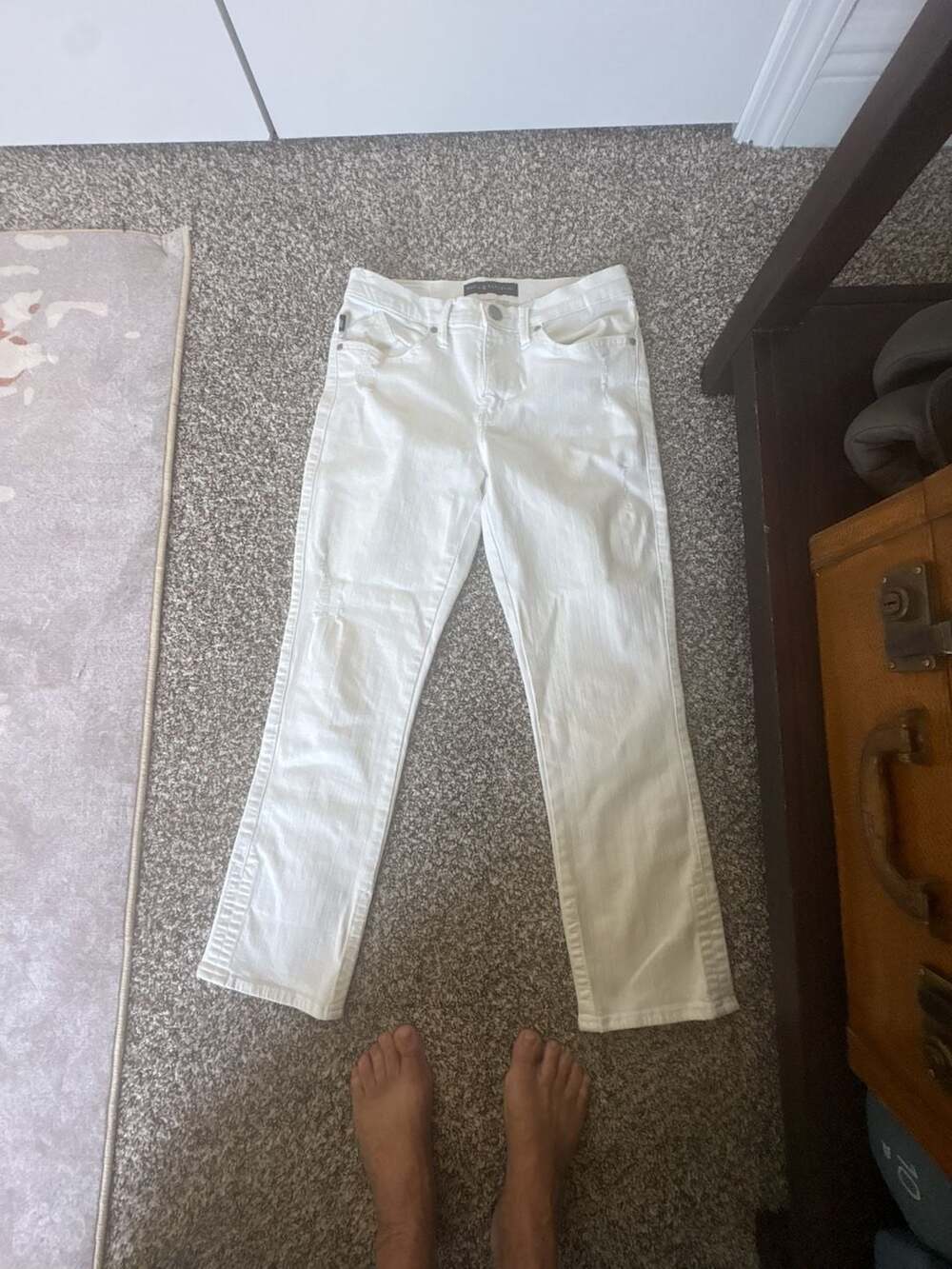 Rock & Republic Women's Distressed White Denim Jeans